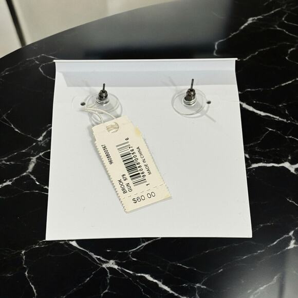 NWT! Kendra Scott Brook Gunmetal Stud Earrings in Multi Drusy - Picture 5 of 5